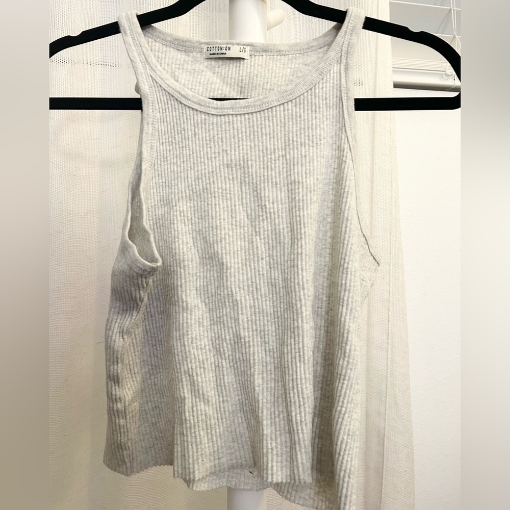 Cotton On grey ribbed tank top
